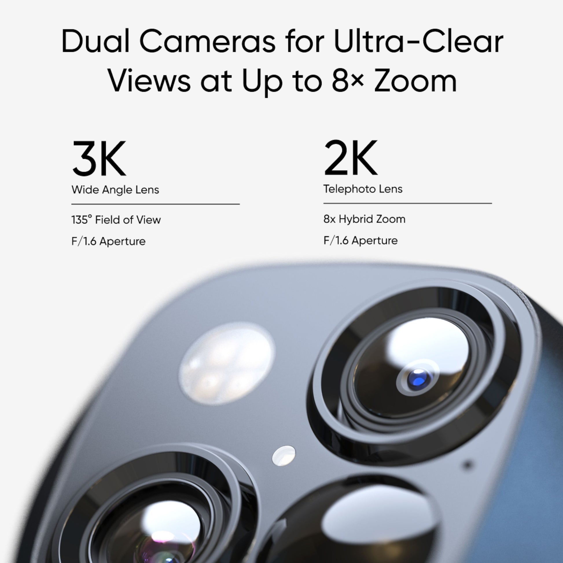 Eufy SoloCam S340 trådløst overvågningskamera med solpanel, dual-lens 3K vidvinkel 135° F/1.6 og 2K telefoto, op til 8x zoom.