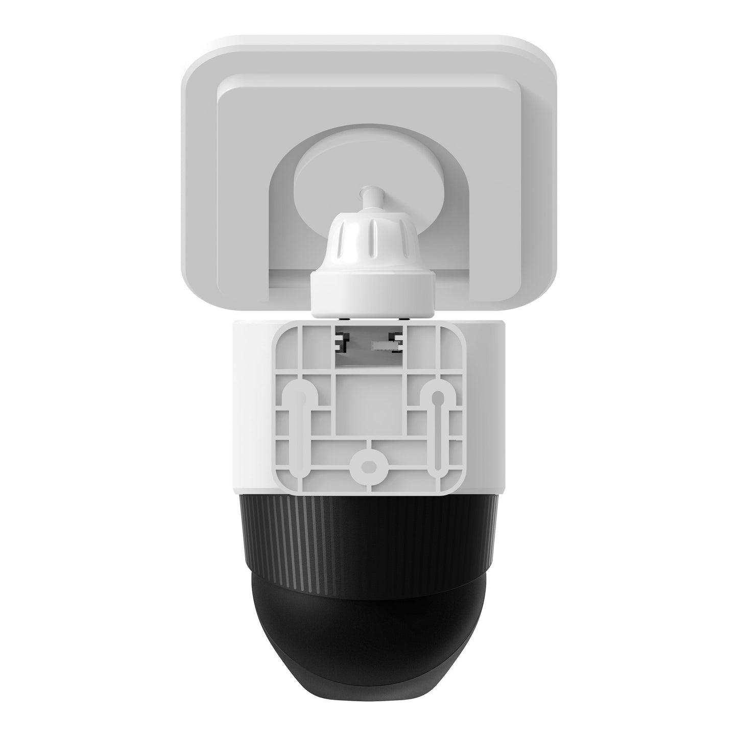 Eufy SoloCam S340 trådløs sort/hvid overvågningskamera med solpanel, firkantet base med glatte og teksturerede flader.