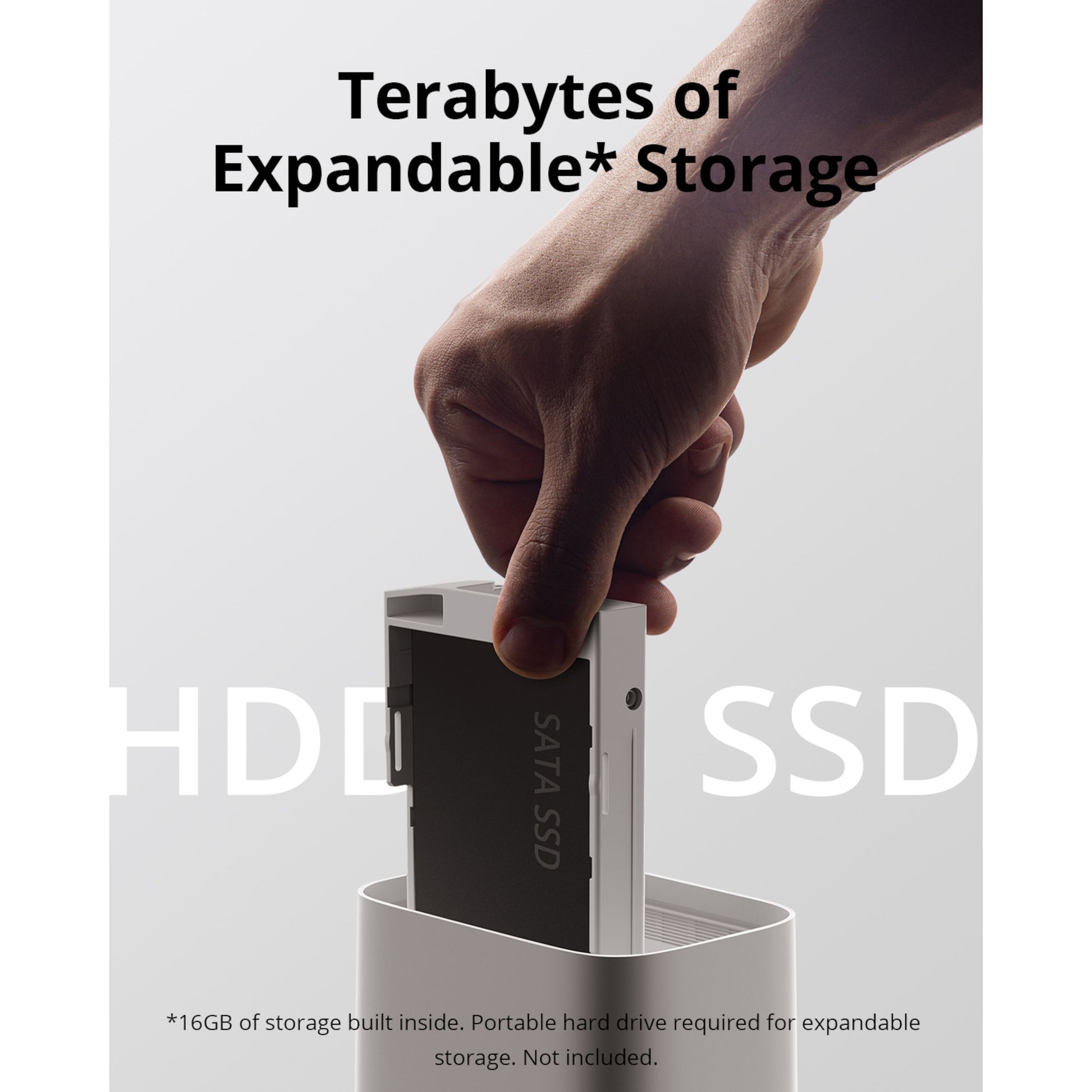 Eufy S380 HomeBase 3 16GB, SATA SSD indsættes for udvidet lagring, intern lagerplads 16GB, sort model.