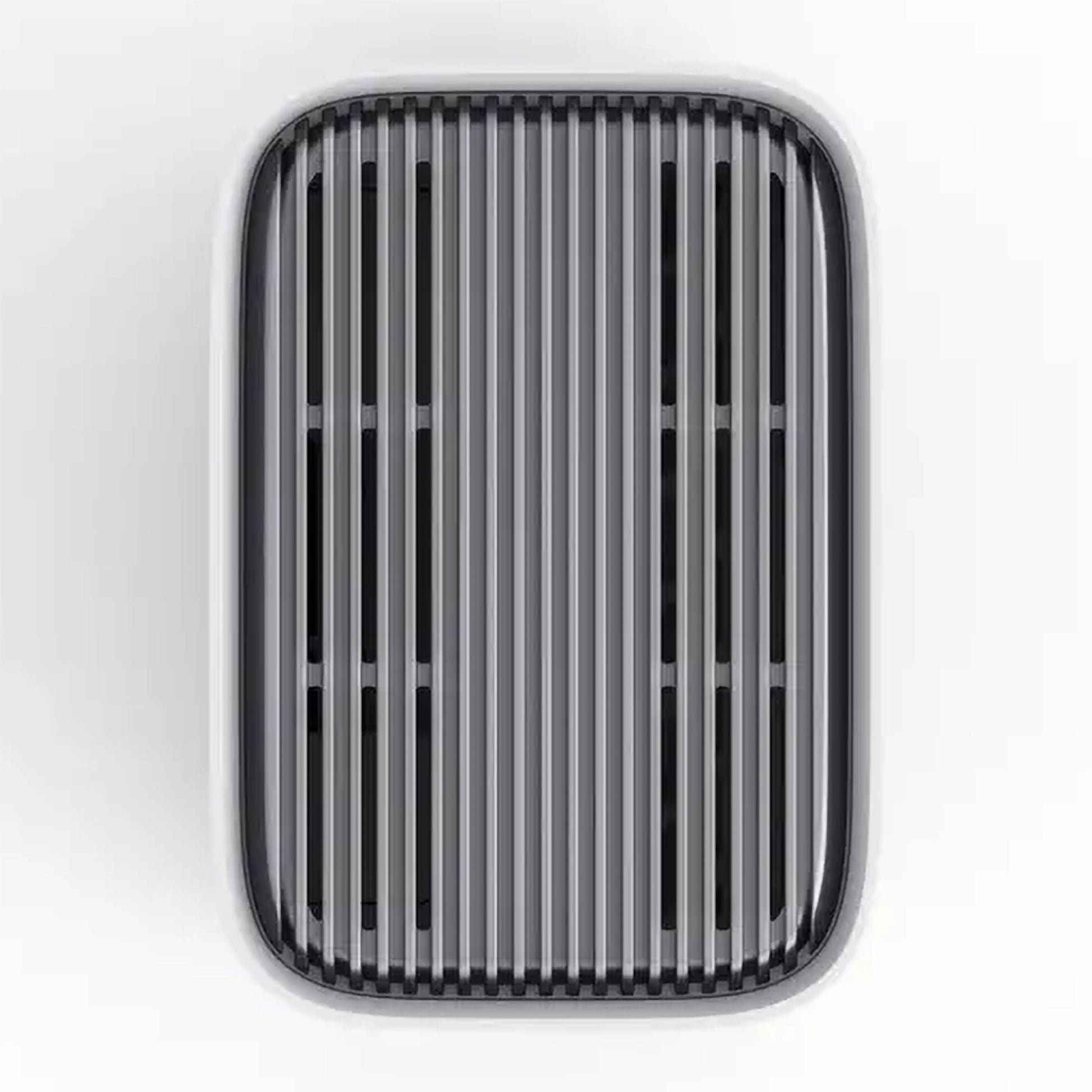 Eufy S380 HomeBase 3 luftrensere, rektangulær top, vertikale sorte-grå lameller, synlig 16 GB model.