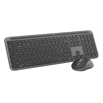 Logitech MK950 Signature Slim trådløst tastatur og mus sort, fuldt tastsæt med numerisk tastatur og stille skrivning.