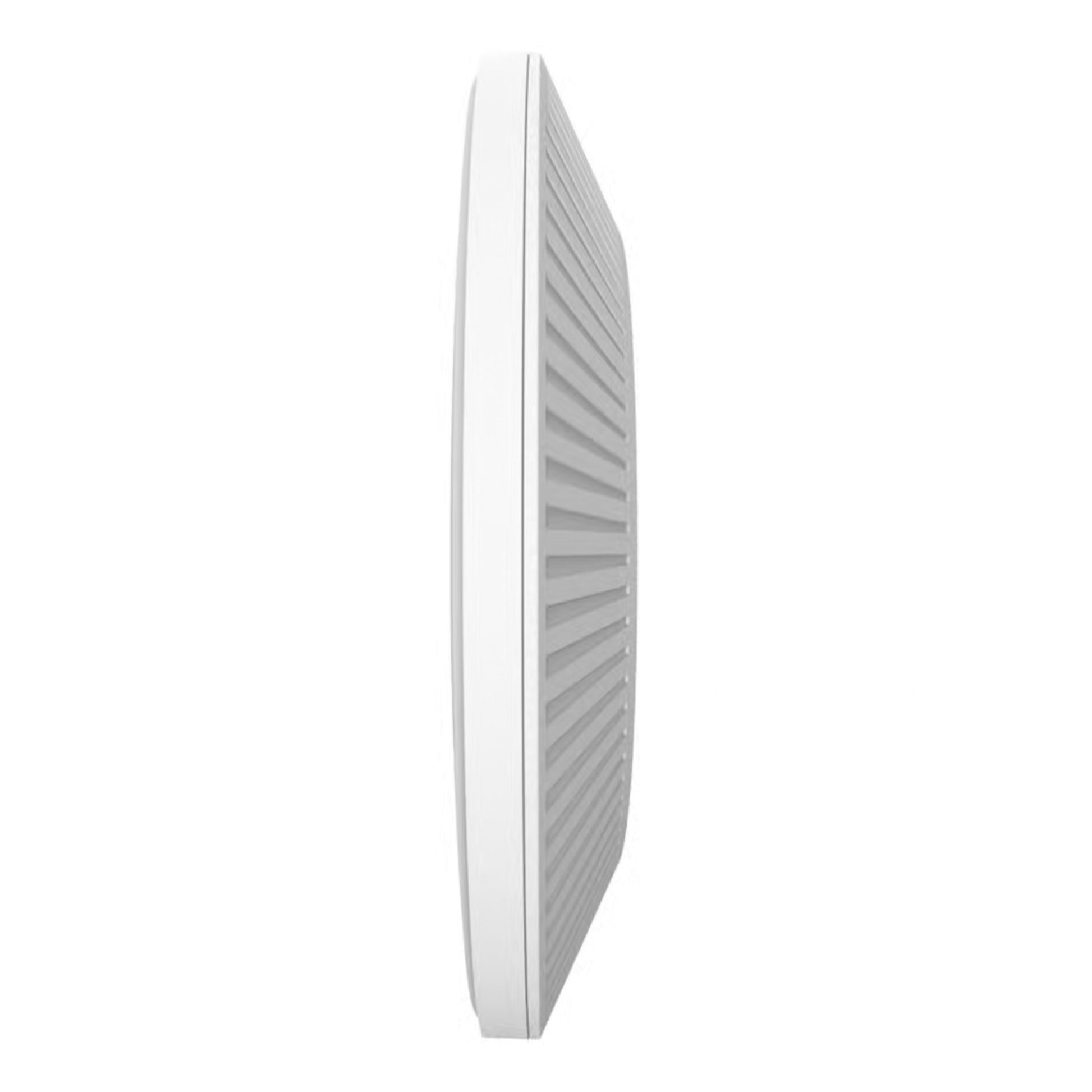 Tp-Link Omada EAP772 Wifi 7 Roaming-adgangspunkt BE11000 hvid rektangulær med ventileret overflade set fra siden.
