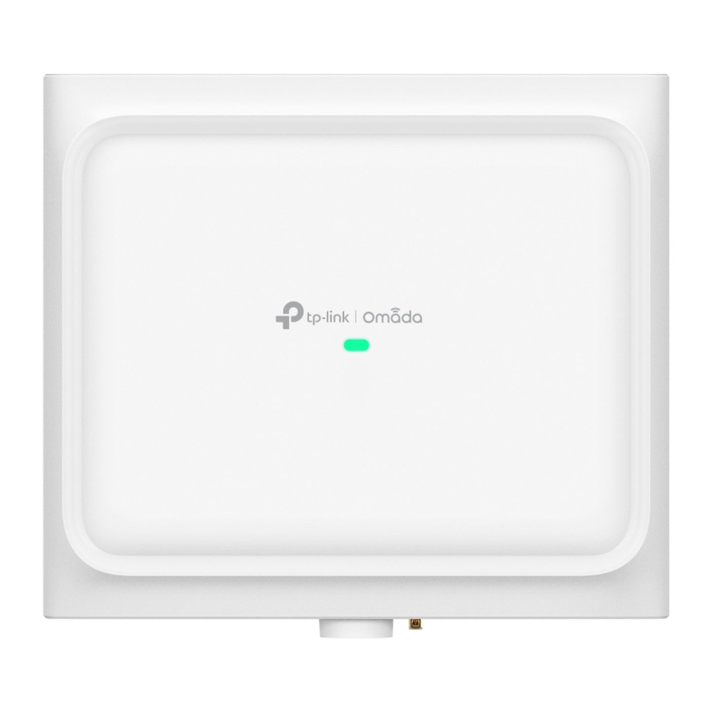 TP-Link Omada EAP772 hvid rektangulær WiFi 7 BE11000 udendørs adgangspunkt, TP-Link og Omada logo, grøn indikatorlys.