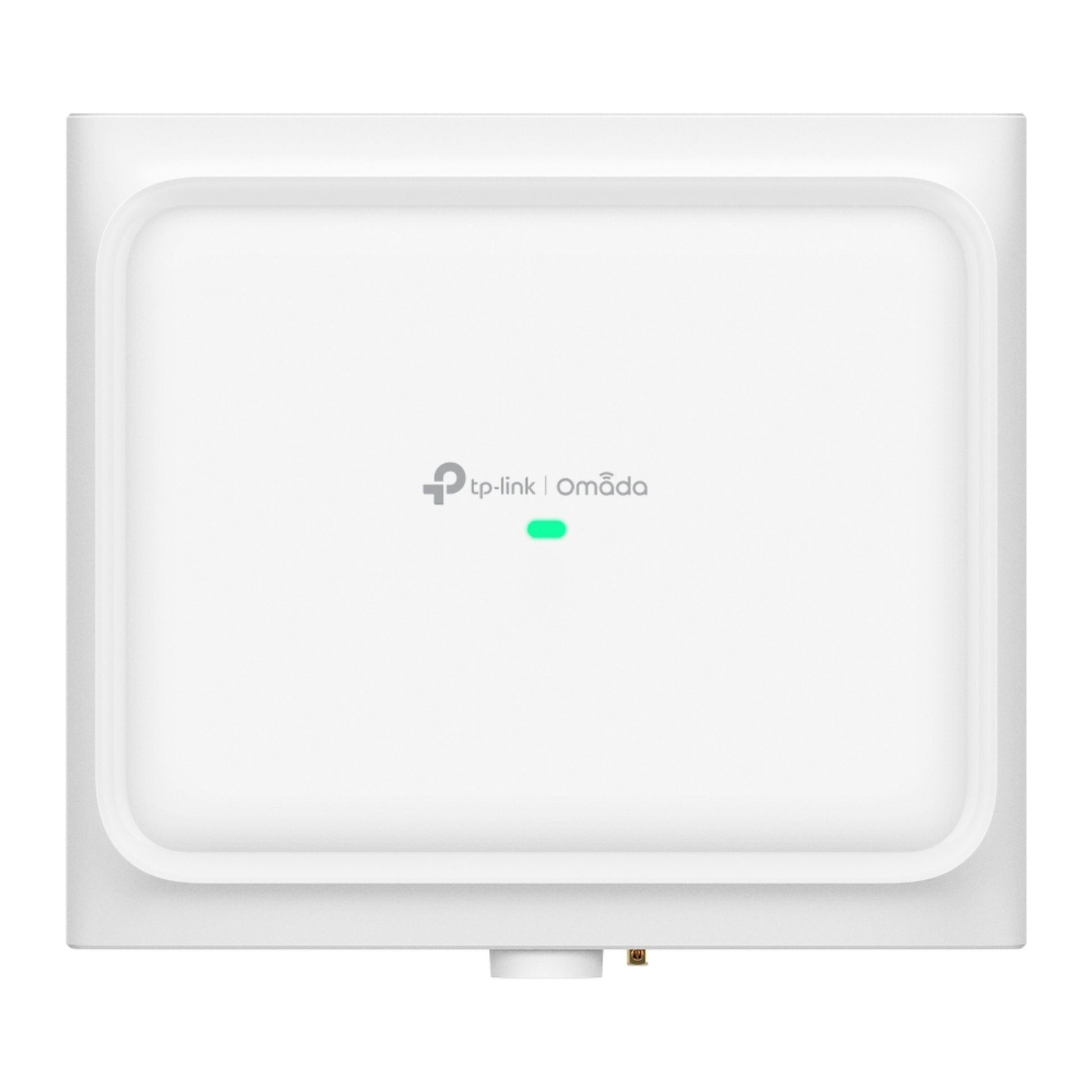 TP-Link Omada EAP772 hvid rektangulær WiFi 7 BE11000 udendørs adgangspunkt, TP-Link og Omada logo, grøn indikatorlys.
