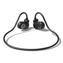 Nomadelic Solo 330 Sport open-ear hovedtelefoner med fleksibelt nakkebånd og L/R mærkning.