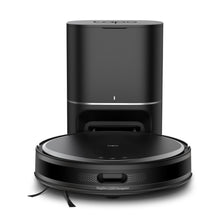 Tapo RV20 Max Plus sort robotstøvsuger, cirkulær, foran høj ladestation med automatisk tømning, MagSlim LiDAR Navigation.