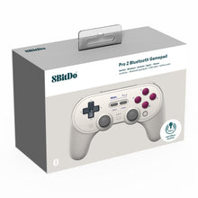 8Bitdo Pro 2 Bluetooth Hall Edition Håndkontrol, beige med mørkegrå og bordeaux knapper, til Switch, Windows, Android.