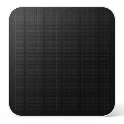 Eufy S330 4G LTE sort solcelledrevet overvågningskamera solpanel, lodrette gitterlinjer, afrundede hjørner, hvid kant.