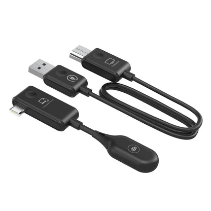 Minix Neo C1 sort USB-C til HDMI trådløs skærmdongle med tydelig mærkning og understøttelse af Full HD-streaming.