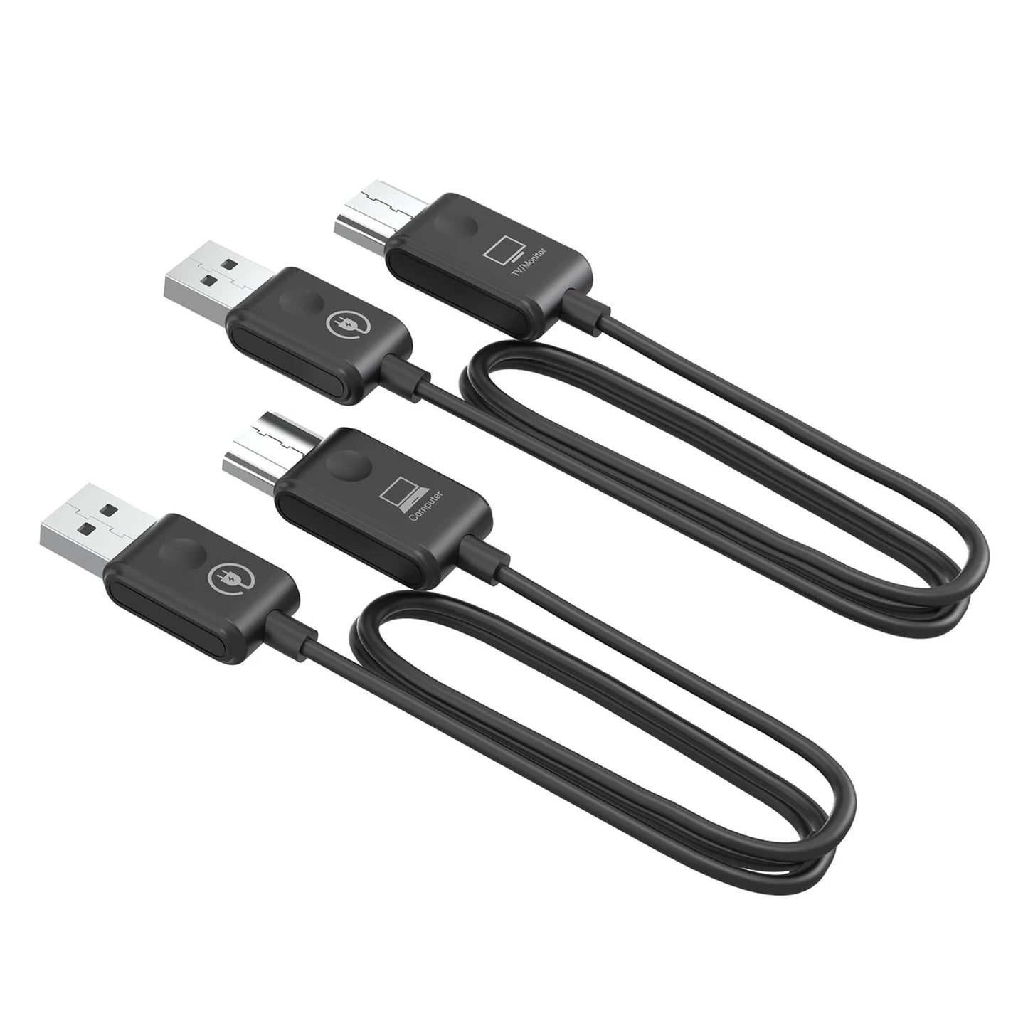 2 slags USB-kabler med USB-A i den ene ende og både USB-C og micro USB stik i den anden.