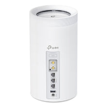TP-Link Deco BE65-5G mesh-node BE9300 1-pack bagfra med logo, WPS-knap, coax-port, Ethernet-porte, strøm- og USB-port.