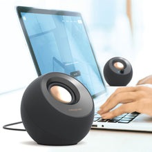 Creative Pebble V3 computerhøjttaler sort, Bluetooth 5.0, USB-C, til identiske højttalere på skrivebord ved laptop.
