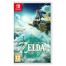 Nintendo The Legend of Zelda: Tears of the Kingdom spilæske med Link på himmelø, flyvende øer, PEGI 12.