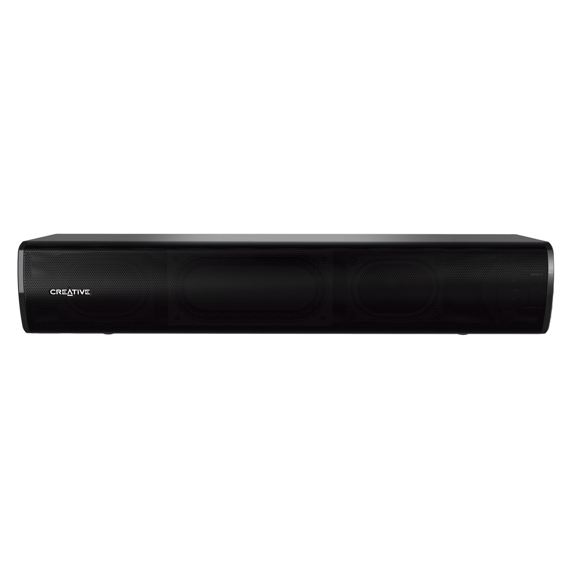 Creative Scene Air V2 sort rektangulær soundbar med kraftig bas, bærbar model.