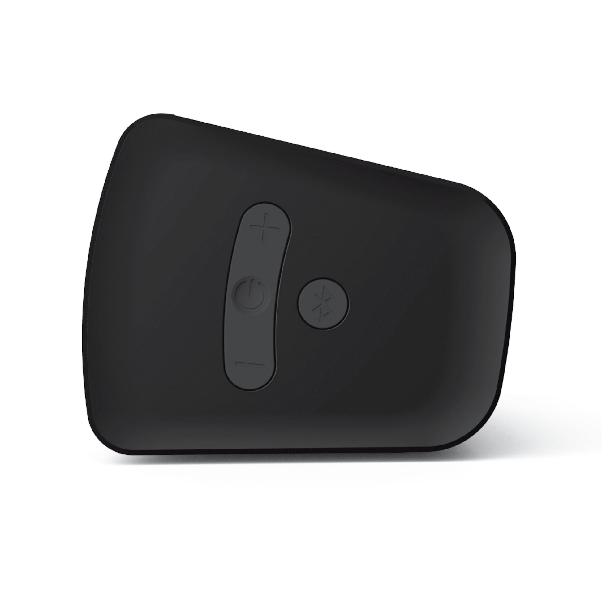 Creative Scene Air V2 sort kompakt Bluetooth-soundbar med tre knapper: lydstyrke op, tænd/sluk og Bluetooth.