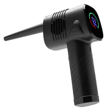 Plexgear CC1000 kombineret luftdæmper og luftpumpe sort, lang dyse, tekstureret greb, ventilationssider, rund digital skærm.