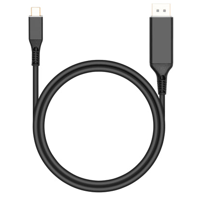 USB-C til DisplayPort kabel 1m sort med USB-C og DisplayPort stik understøtter 4K 60Hz.