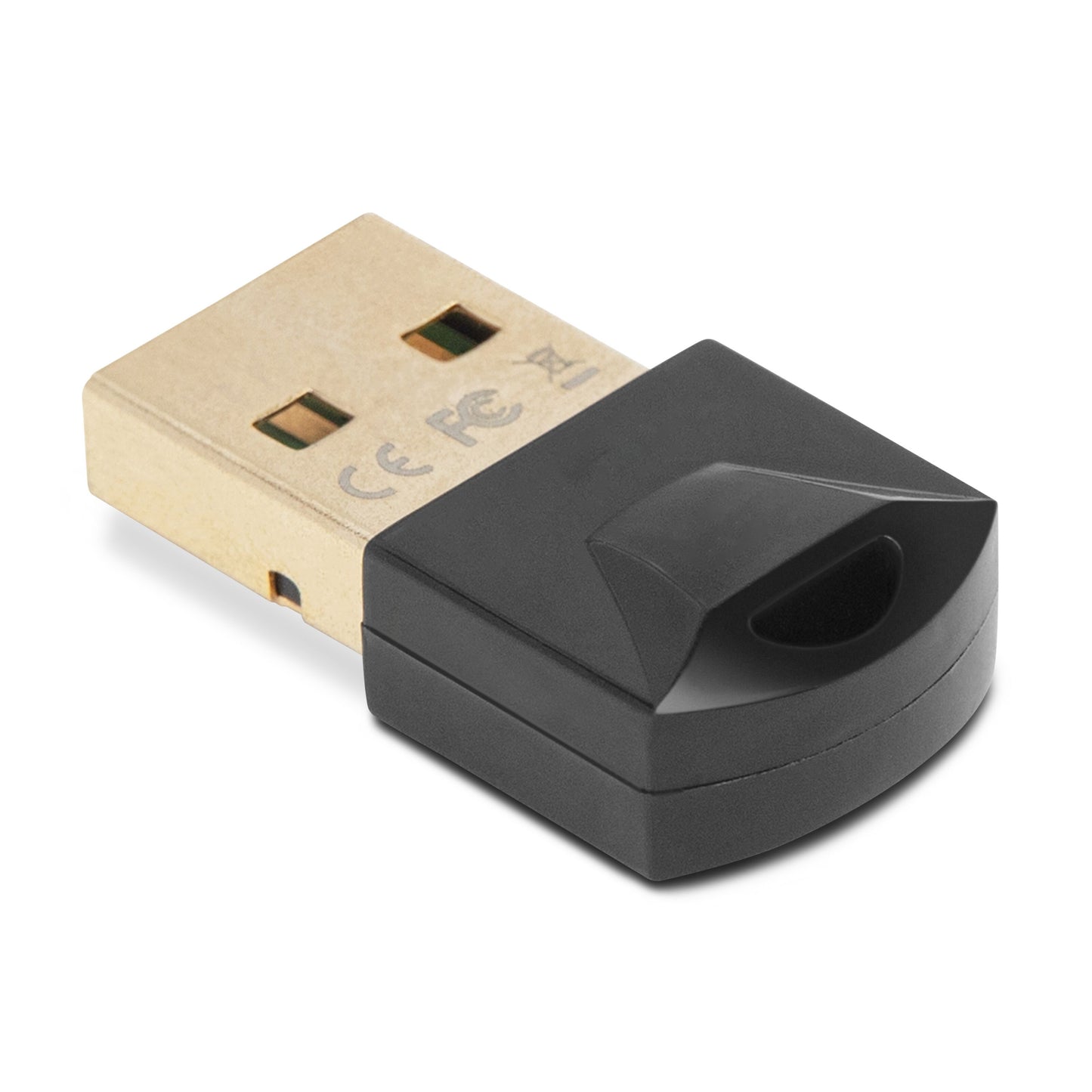 Plexgear Bluetooth-adapter 5.0 v.2 CB227 med guldbelagt stik og sort kabinet.