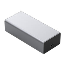 Plexgear CB1021 PoE-adapter, sølv og sort, rektangulær med én USB-C port til opladning og kablet netværk.