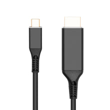 USB-C til HDMI 2.0-kabel 4K/60 Hz 2 m, sort, med USB-C og HDMI-stik side om side.