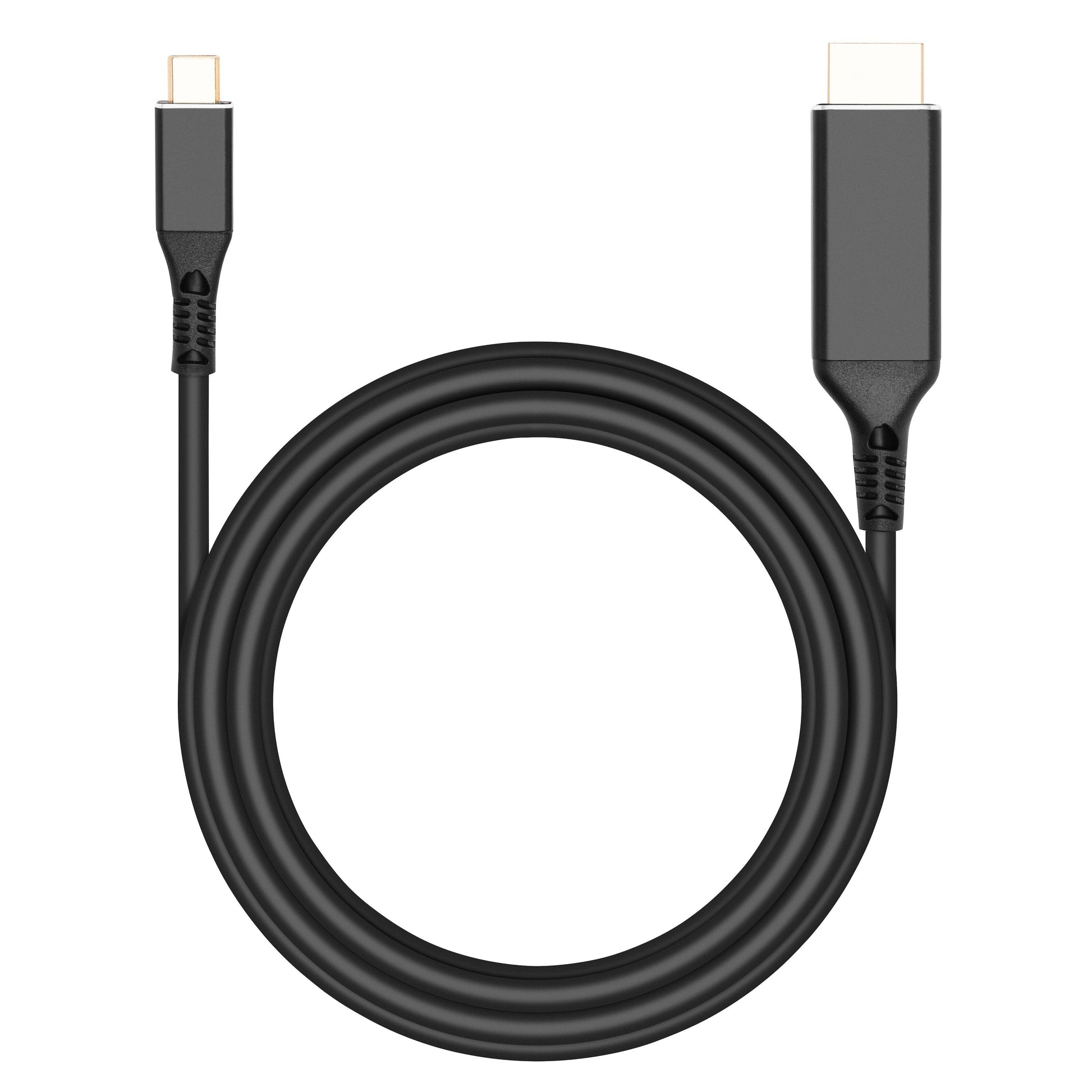 USB-C til HDMI 2.0 kabel 2 m sort, understøtter 4K/60 Hz, forbinder USB-C til HDMI.