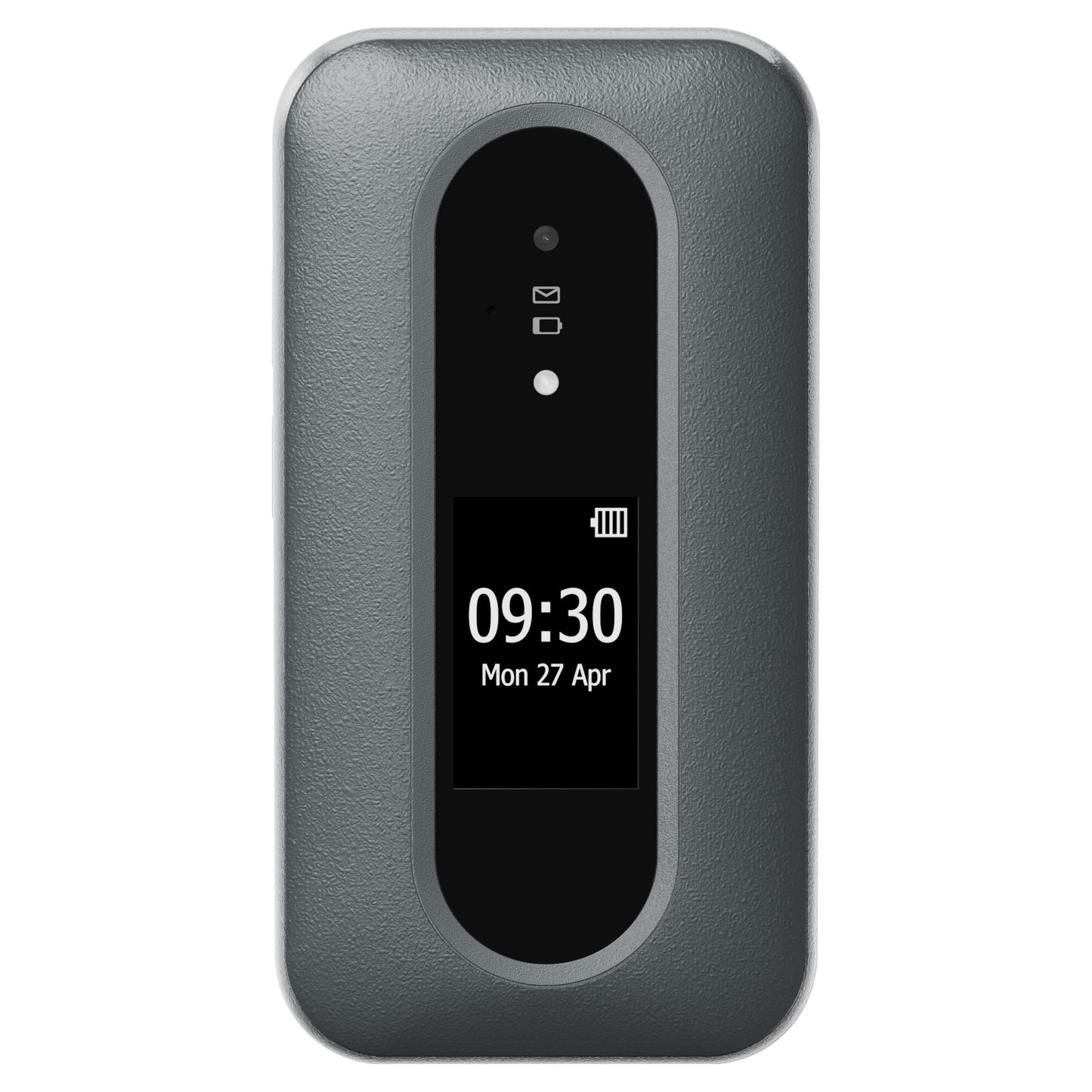 Trådløs hotspot, grå tekstur, lille skærm med tid/dato/batteri, enkle ikoner, passer til Doro Leva L31 4G Sort/hvid.
