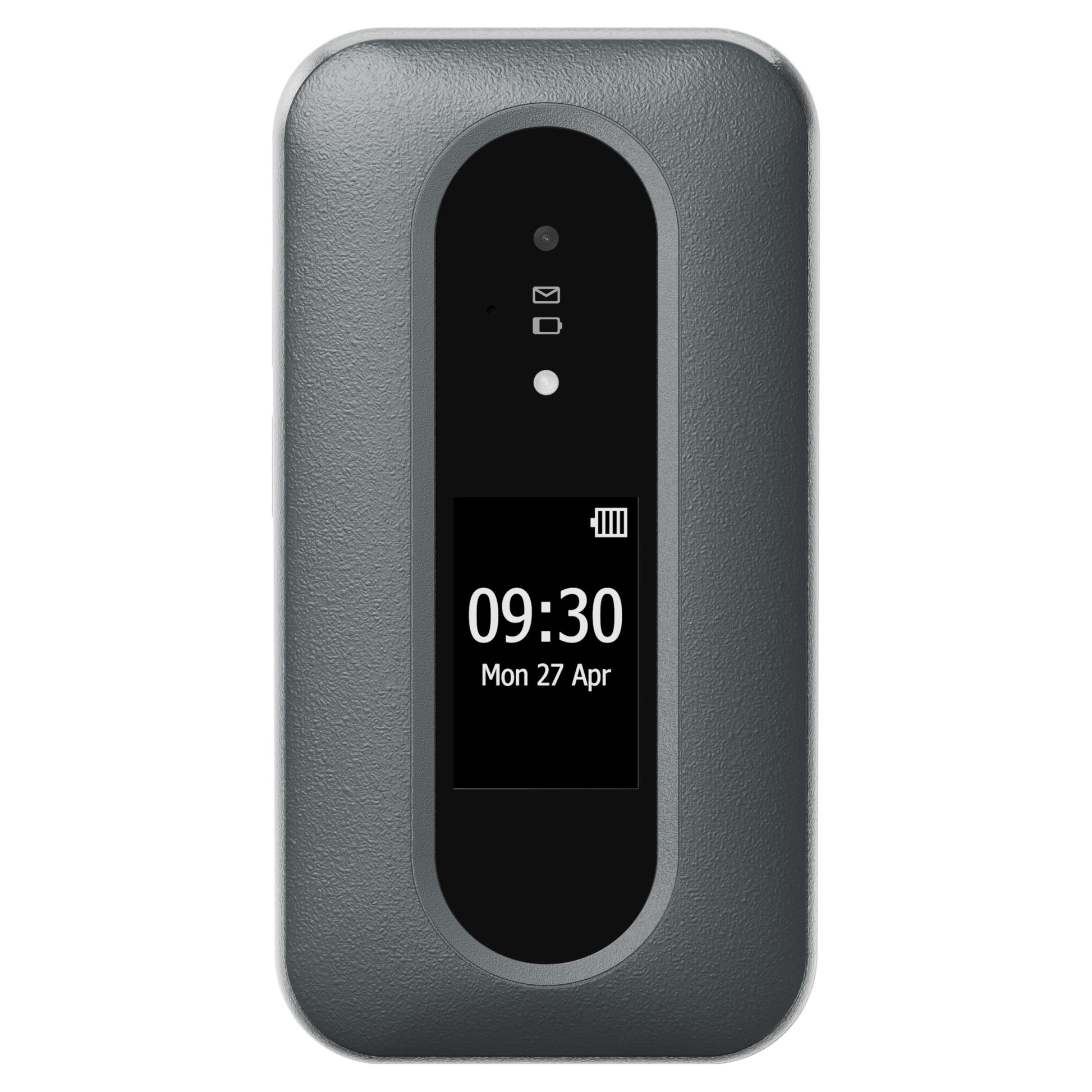 Trådløs hotspot, grå tekstur, lille skærm med tid/dato/batteri, enkle ikoner, passer til Doro Leva L31 4G Sort/hvid.