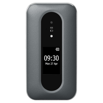 Trådløs hotspot, grå tekstur, lille skærm med tid/dato/batteri, enkle ikoner, passer til Doro Leva L31 4G Sort/hvid.