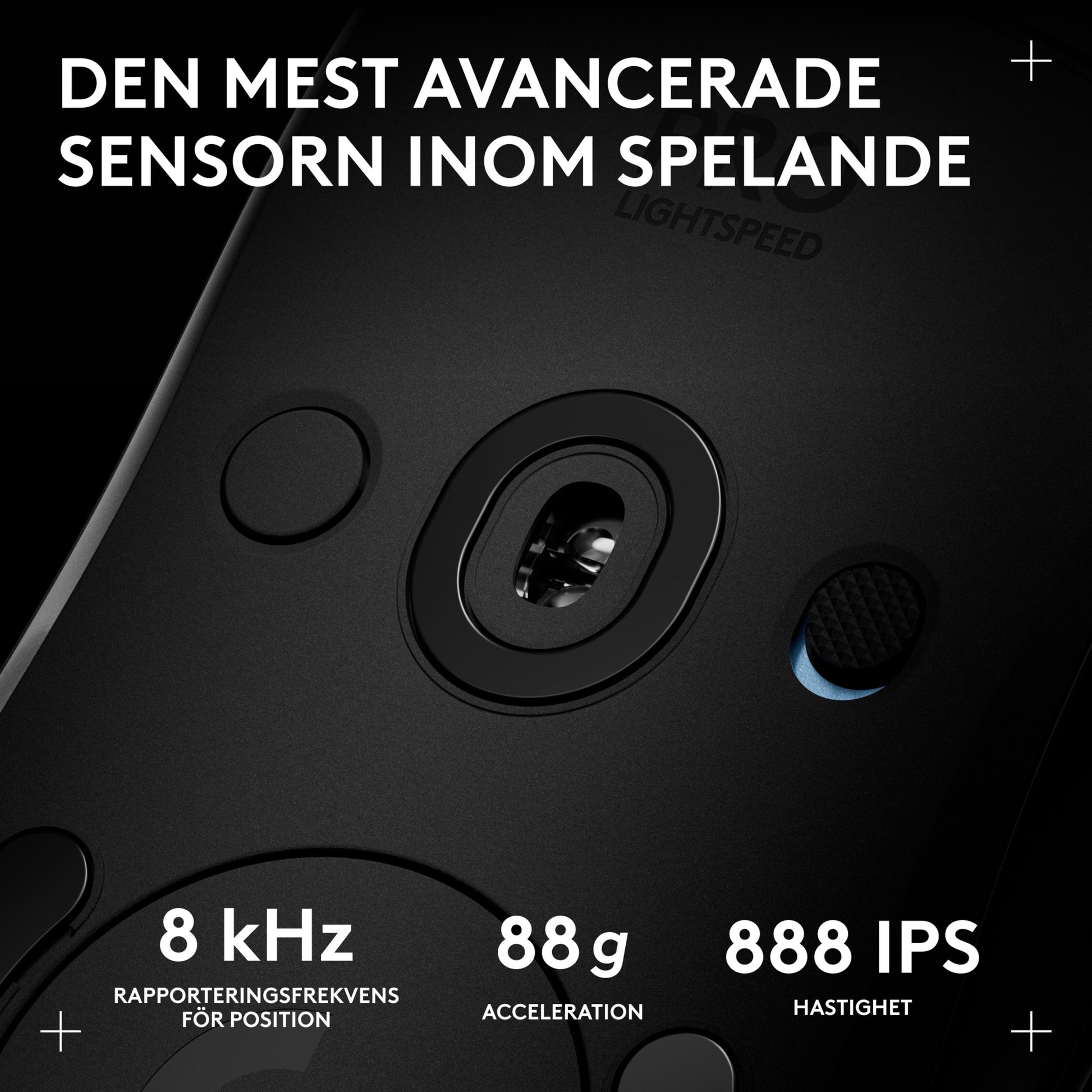 Logitech G Pro 2 trådløs gamingmus, sort, avanceret sensor, Lightspeed-teknologi, 8 kHz pollingfrekvens, 88 g acceleration, 888 IPS.