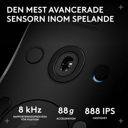 Logitech G Pro 2 trådløs gamingmus, sort, avanceret sensor, Lightspeed-teknologi, 8 kHz pollingfrekvens, 88 g acceleration, 888 IPS.