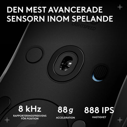 Logitech G Pro 2 trådløs gaming-mus hvid, avanceret sensor, 8 kHz rate, 88g acceleration, 888 IPS, Lightspeed.