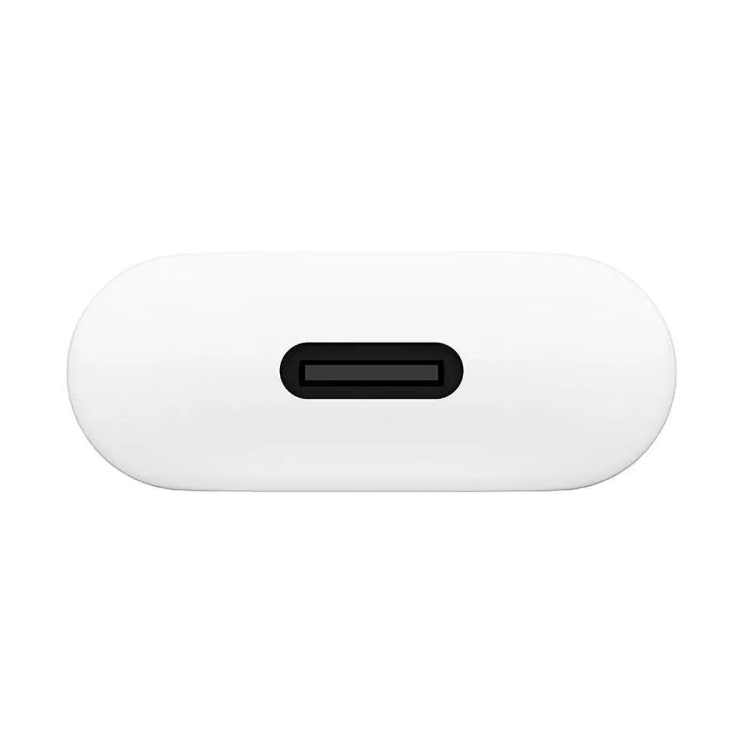 Twelve South AirFly Pro 2 hvid, oval Bluetooth-sender og -modtager med centreret USB-C-port.