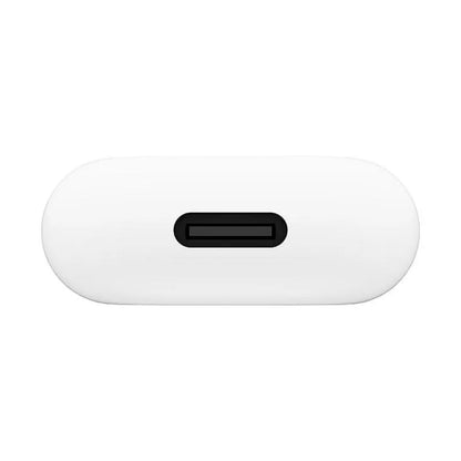 Twelve South AirFly Pro 2 hvid, oval Bluetooth-sender og -modtager med centreret USB-C-port.