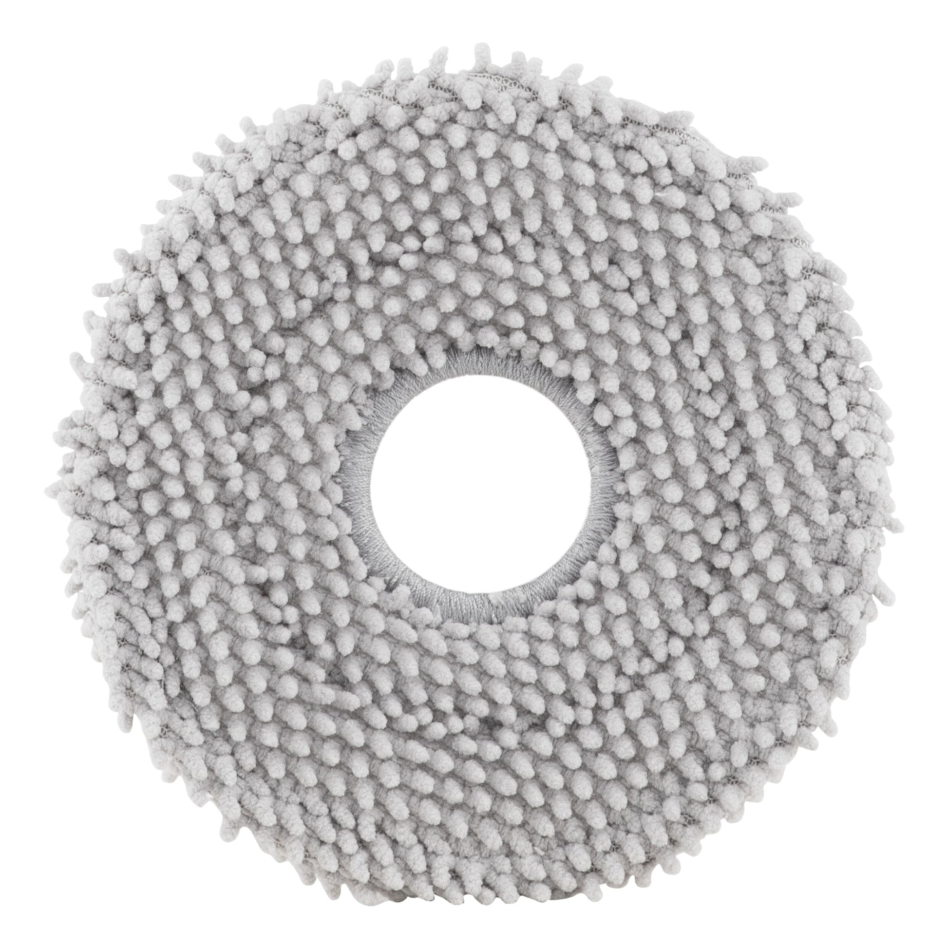 Roborock Qrevo moppepude, rund, lysegrå, centerhul, tykke chenille-løkker, 4-pak.