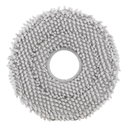 Roborock Qrevo moppepude, rund, lysegrå, centerhul, tykke chenille-løkker, 4-pak.
