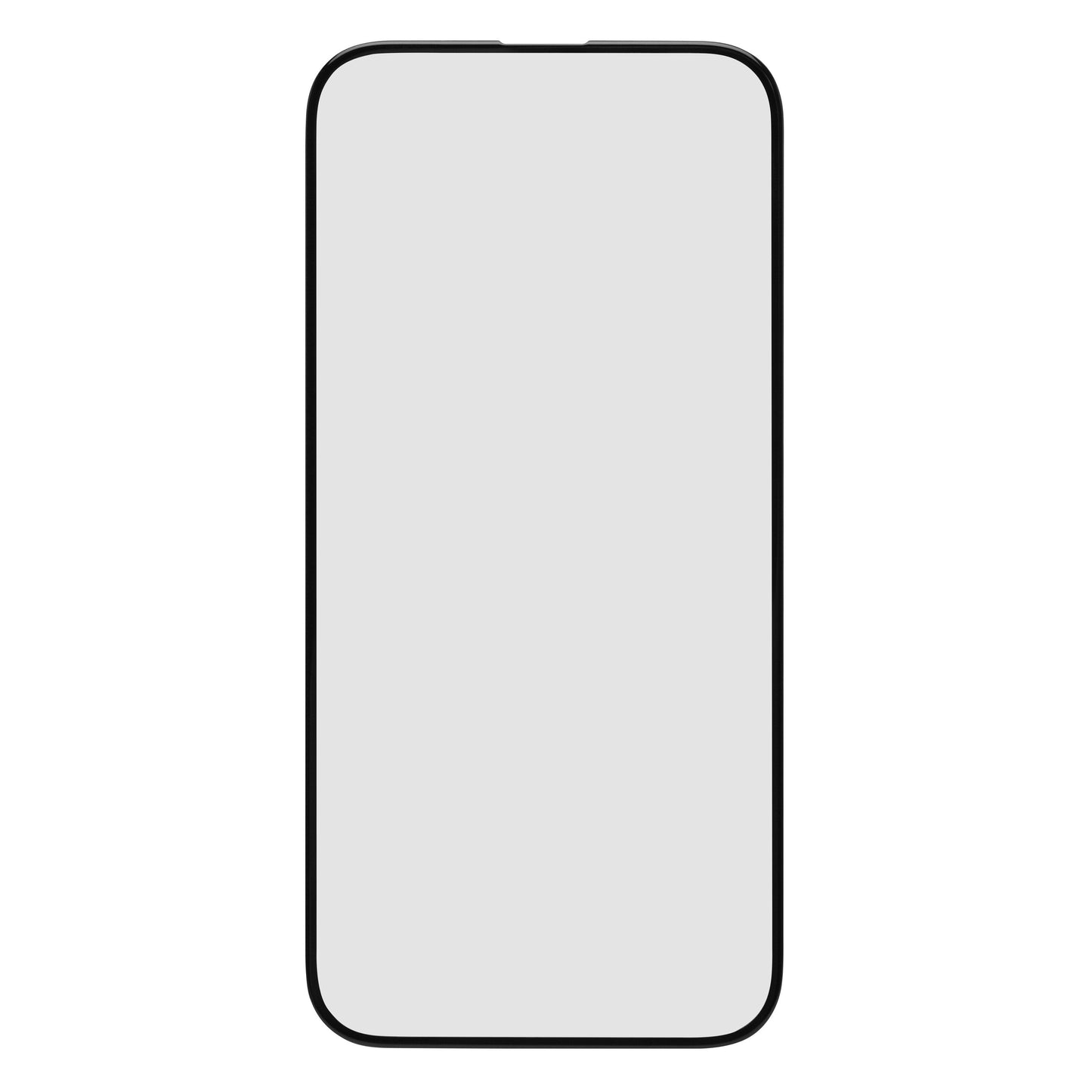 Linocell Elite Extreme Curved skærmbeskyttelse til iPhone 16 Pro Max, buede kanter, blank lysgrå flade, sort kant.