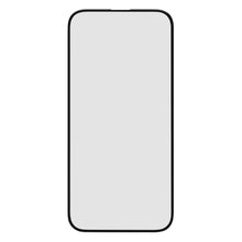 Linocell Elite Extreme Curved skærmbeskyttelse til iPhone 16 Pro Max, buede kanter, blank lysgrå flade, sort kant.
