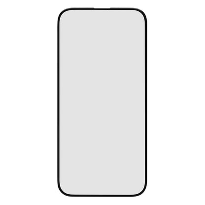 Linocell Elite Extreme Curved skærmbeskyttelse til iPhone 16 Pro Max, buede kanter, blank lysgrå flade, sort kant.