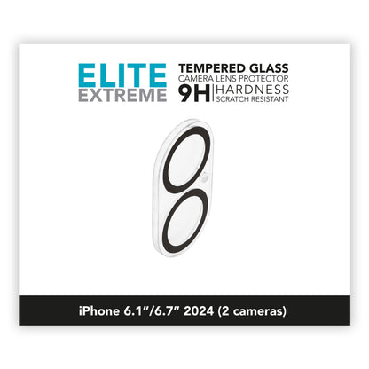 Kamerabeskyttelse til iPhone 16/16 Plus 2024, passer til 2 kameraer, 9H hærdet glas, ridsefast.
