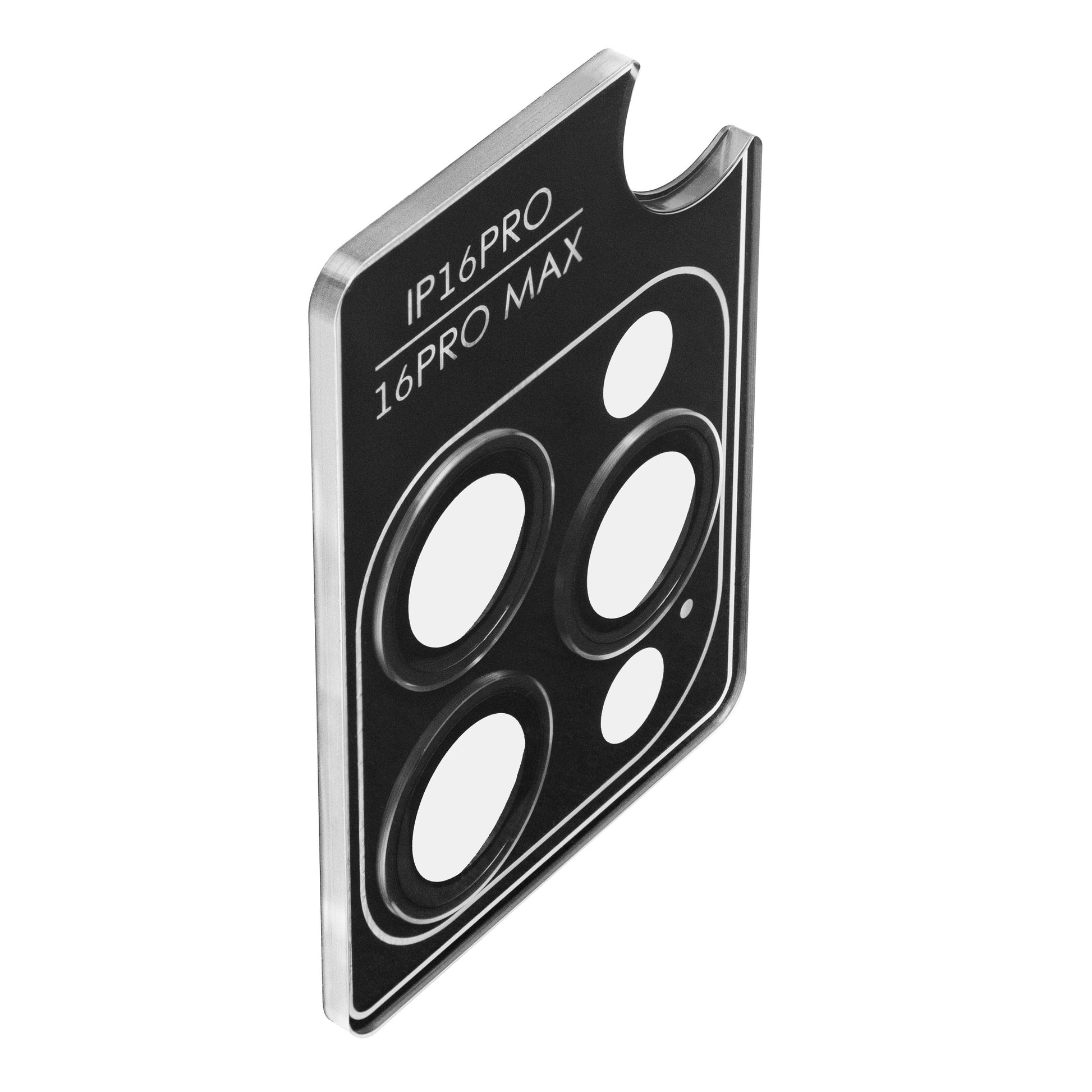 Elite Extreme hærdet glas kameralinsebeskyttelse til iPhone 16 Pro/16 Pro Max med fire runde udskæringer.