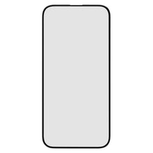Illustration af smartphone med lys grå tom skærm, tynd sort kant, opret til Linocell Elite Extreme Curved Skærmbeskyttelse iPhone 15/16.