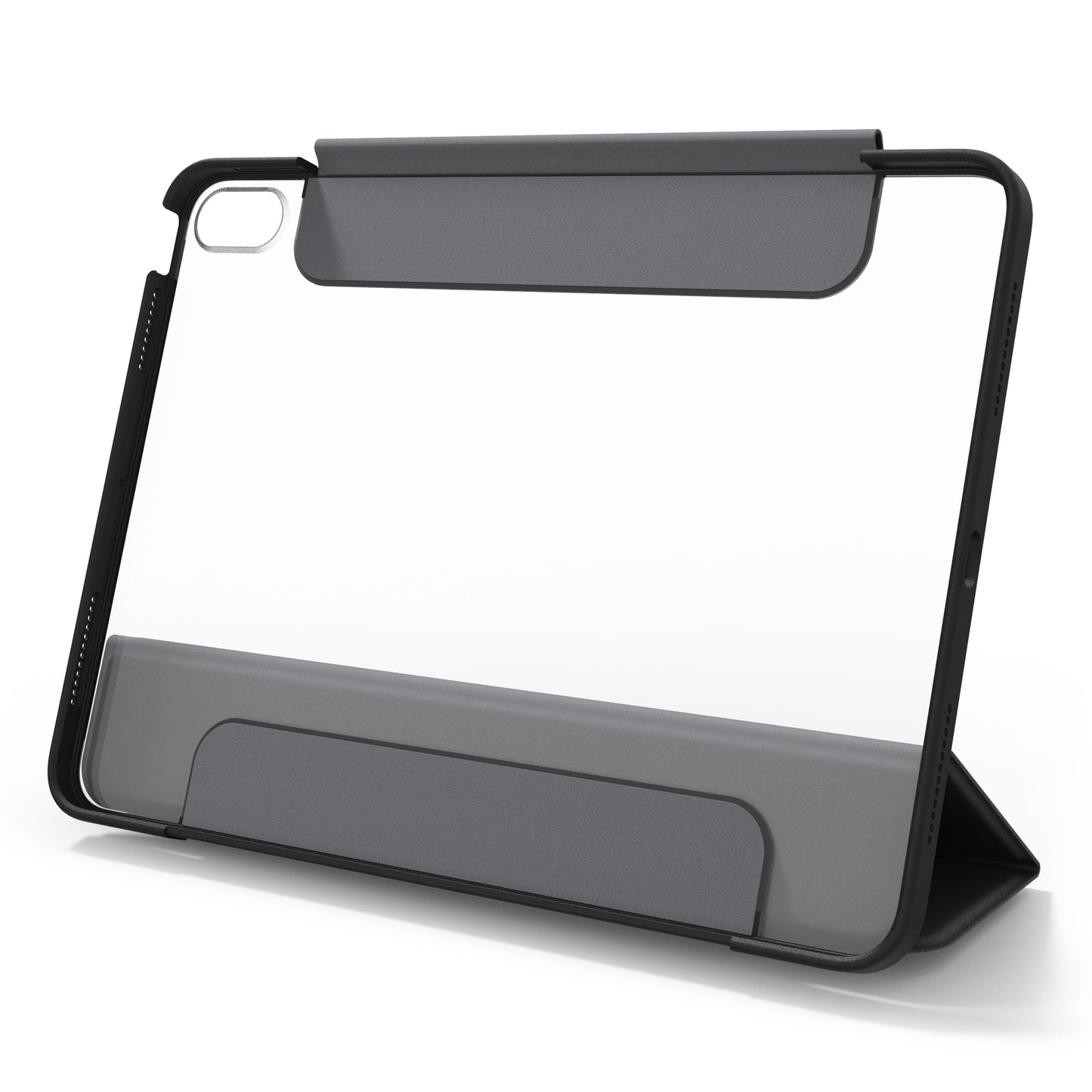 Otterbox Symmetry Folio iPad Air 11" (2024) klart stødabsorberende cover med mørkegrå foldbart stand-cover.