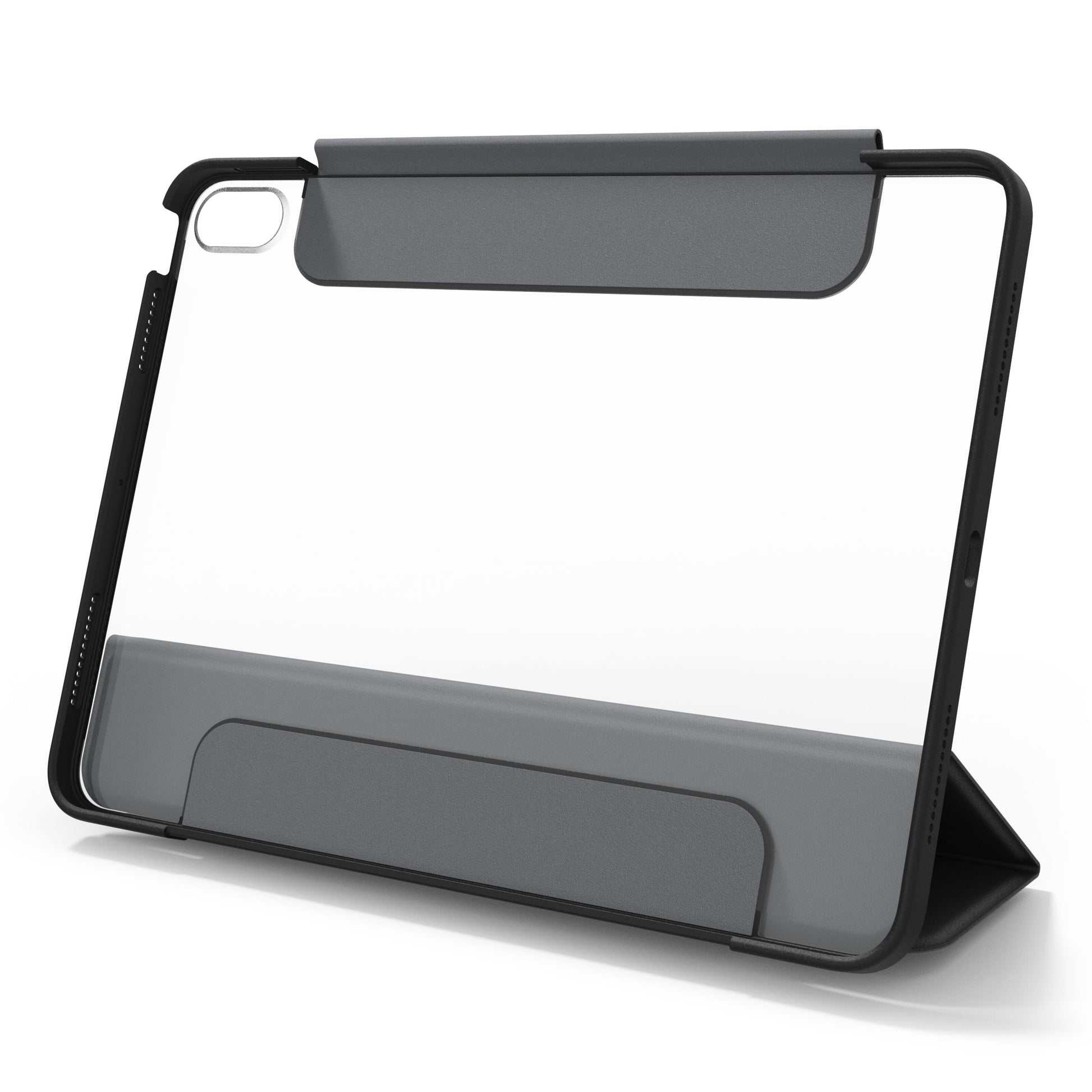 Otterbox Symmetry Folio iPad Air 11" (2024) klart stødabsorberende cover med mørkegrå foldbart stand-cover.