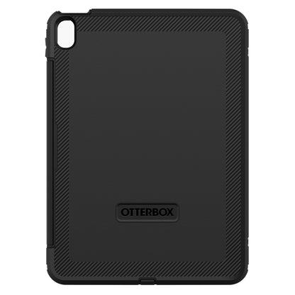 Otterbox beskyttelsesetui iPad Air 11", sort, tekstureret kant, glat midte, Otterbox-logo nederst, kamerahul øverst til venstre.