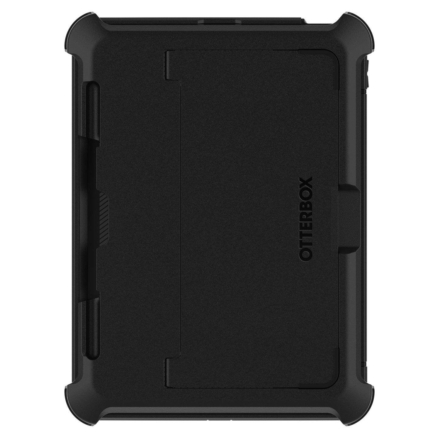 Otterbox beskyttelsesetui til iPad Air 11" bagfra med forstærkede hjørner, indbyggede standere og stylusholdere.