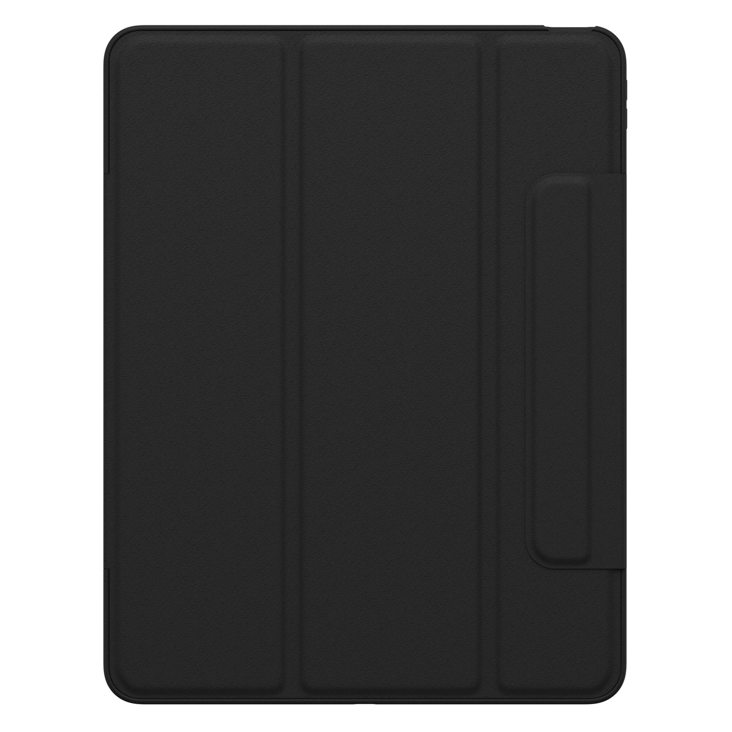 Otterbox Symmetry Folio iPad Air 13" 2024 sort tri-fold cover, indbygget højre holder, beskyttelse.
