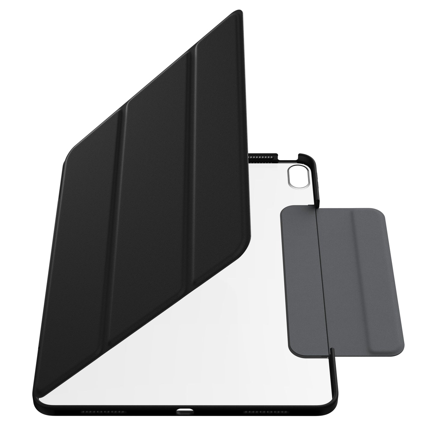Otterbox Symmetry Folio iPad Air 13" 2024 sort cover med foldbar front og bagflap til at opstille tabletten.