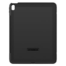 Otterbox Forsvarer cover til iPad Air 13" 2024, sort med tekstureret kant, centralt logo, kamerahul øverst til venstre.