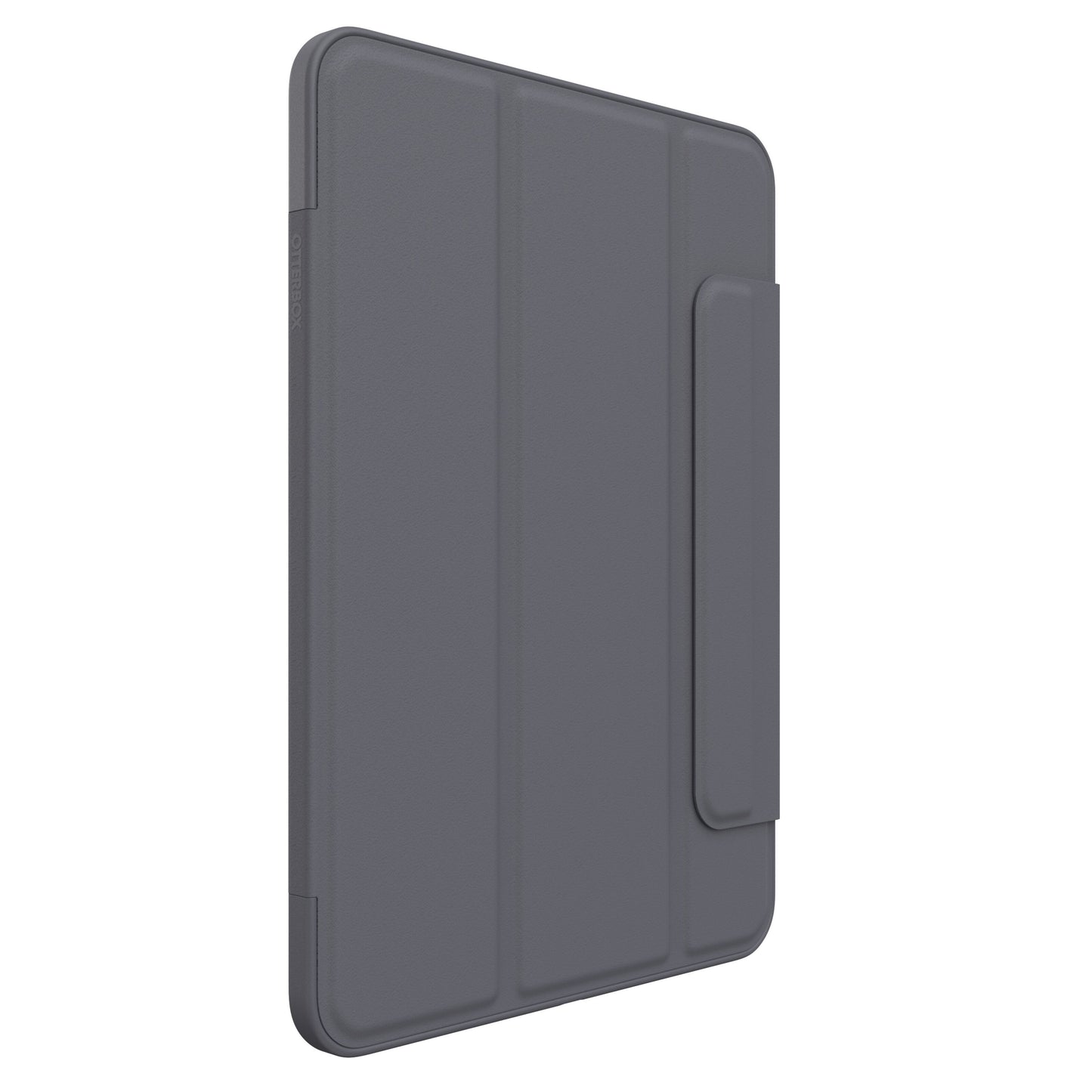 Otterbox Symmetry Folio etui til iPad Pro 11", grå, lukkes med tri-fold front og rektangulær sideflap.