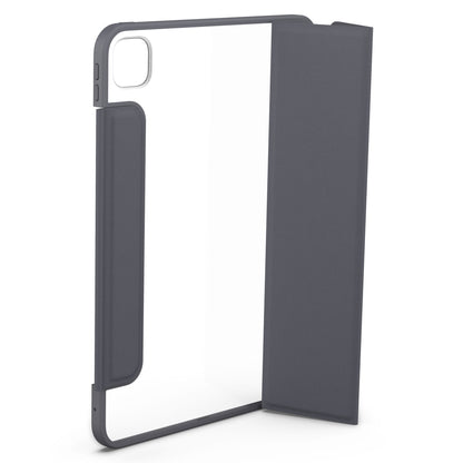Otterbox Symmetry Folio til iPad Pro 11 transparent etui med mørkegrå kanter, højre-hængslet cover, kamerahul og knapadgang.